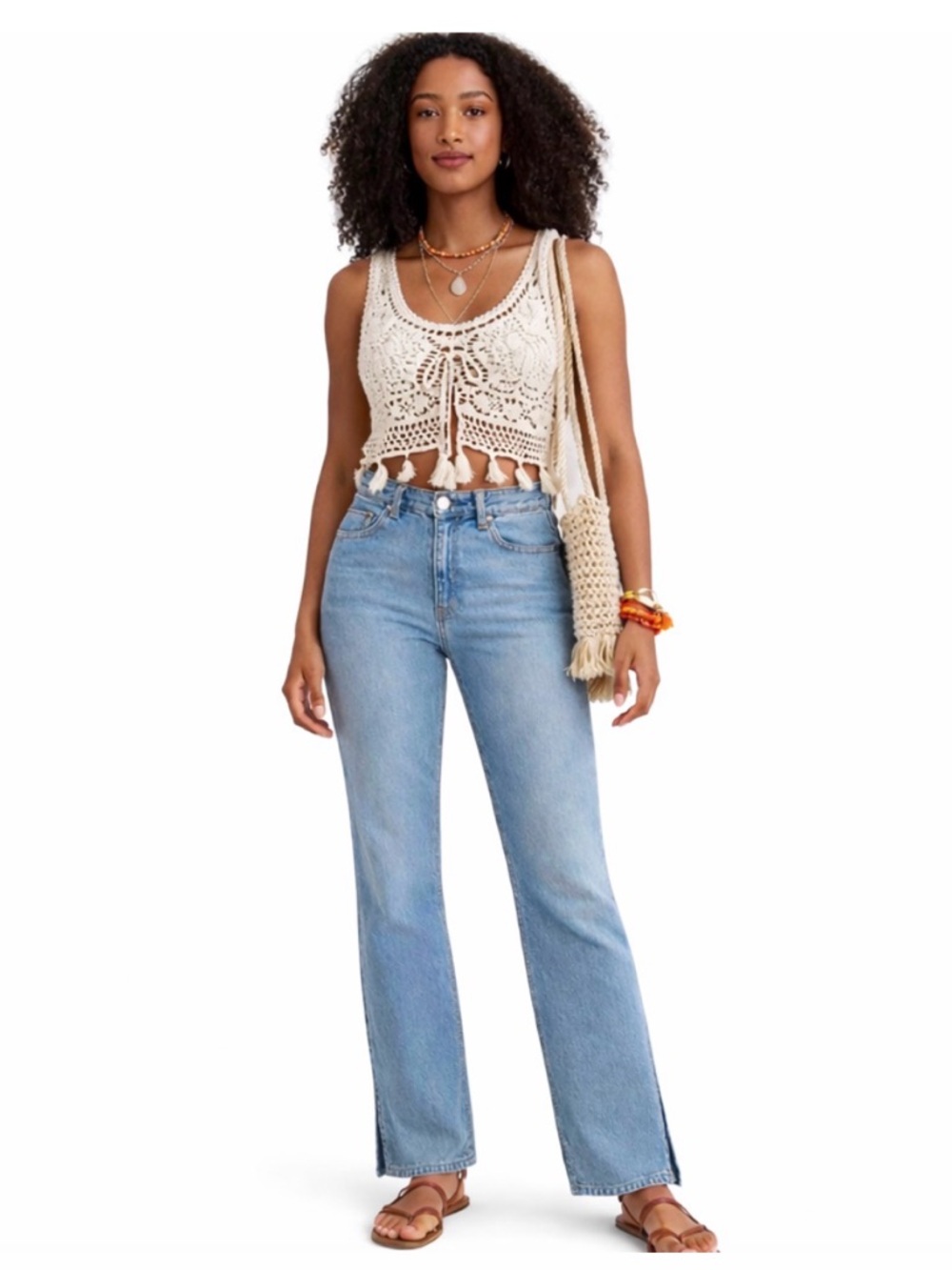 H&M Jeans Light Wash Split Hem 6